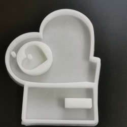 Молд силіконовий  для шоколаду Серце 3D на підставці
